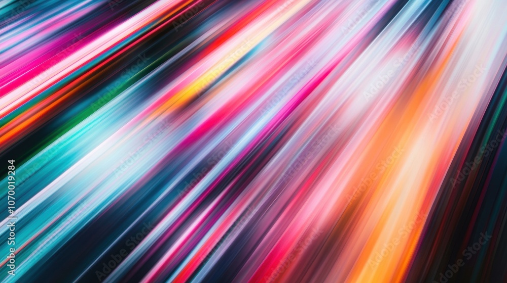 Poster a vibrant display of colorful light streaks, creating an energetic and dynamic atmosphere.
