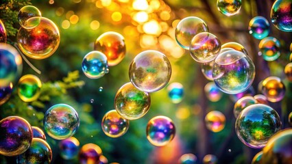 Captivating Backgrounds with Bubbles: A Stunning Documentary Photography Exploration of Colorful Bubbles in Various Natural Settings for Creative Projects and Visual Storytelling