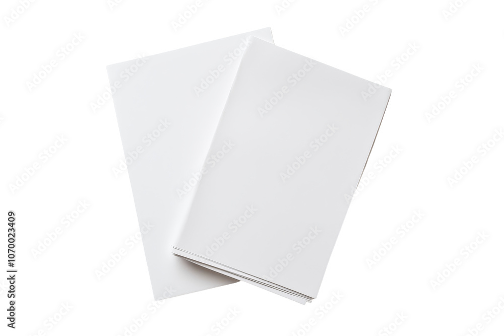Poster two sheets of paper folded or a4 paper folded isolated on white