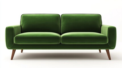 Fototapeta premium Green Velvet Sofa - Modern & Comfortable Furniture Design