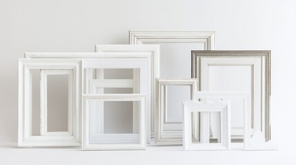 White Picture Frames Collection - Vintage Ornamental Design