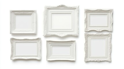 White Ornamental Picture Frames Gallery Wall Decor