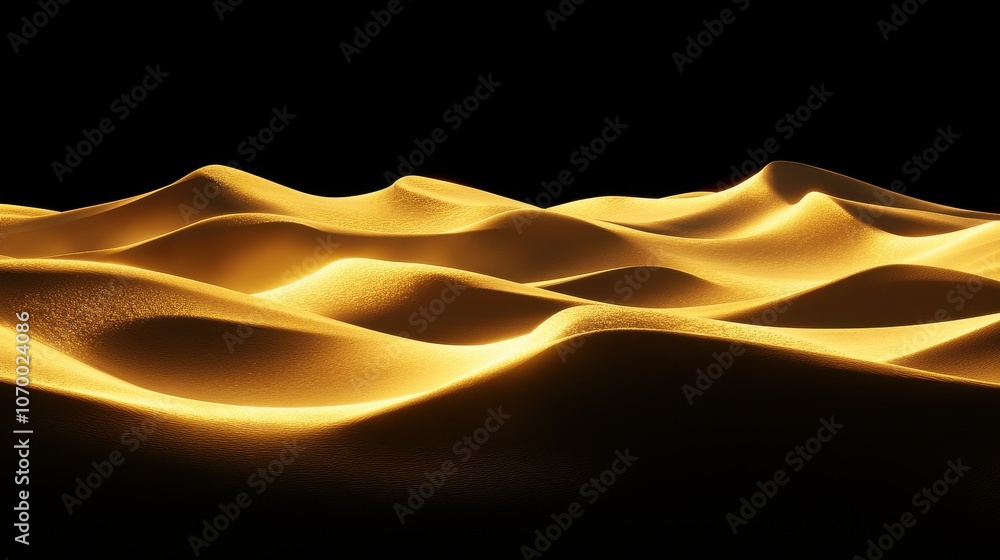 Aufkleber flowing sandy dunes illuminated by soft golden light, creating an elegant and tranquil atmosphere.