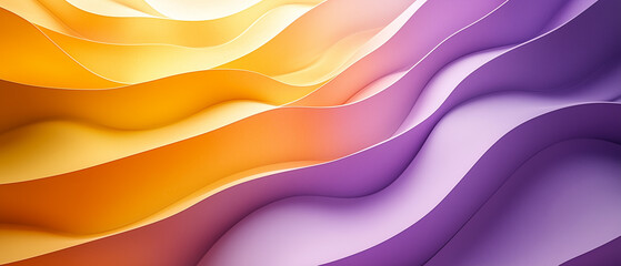 Obraz premium Abstract Purple and Yellow Wavy Background.