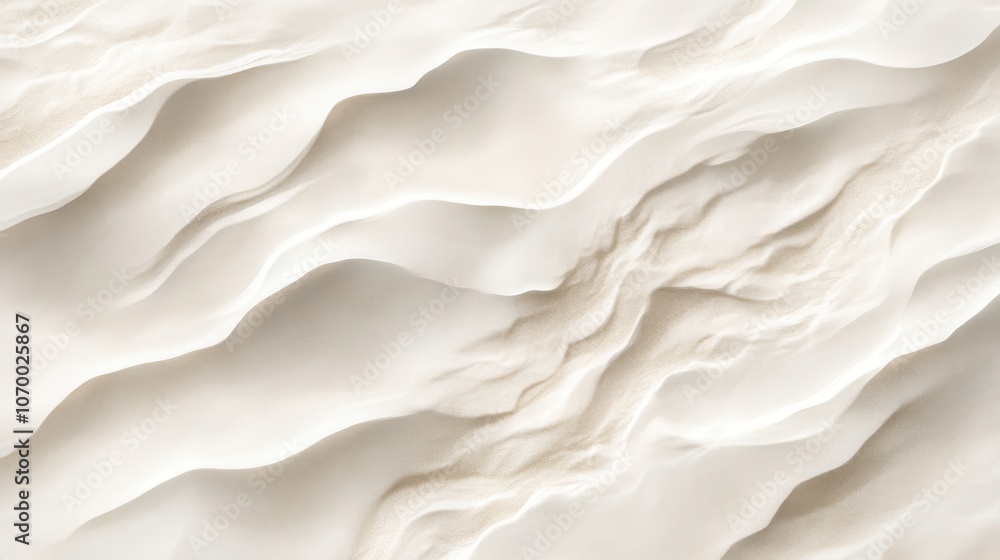 Poster abstract textured waves in soft white tones, creating a serene and calming visual effect.