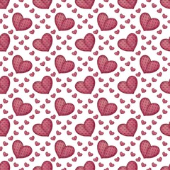 Small Heart in Tiles Seamless Pattern Design