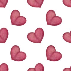 Big Pink Heart Seamless Pattern Design