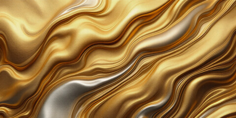 Obraz premium Metallic Wave: The Luxury Dance of Gold and Silver