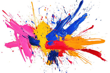 Vibrant abstract paint splatter with bold colors. Perfect for creative design backgrounds and artistic expressions. Eye-catching and dynamic.