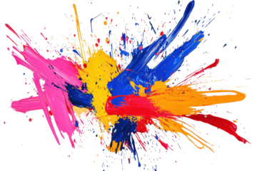 Vibrant abstract paint splatter with bold colors. Perfect for creative design backgrounds and artistic expressions. Eye-catching and dynamic.