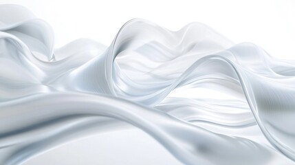 Abstract flowing white fabric creates a serene and dreamy atmosphere, perfect for modern design themes.