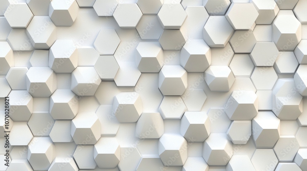 Poster a textured white hexagonal pattern creates a modern, minimalistic background, ideal for design proje