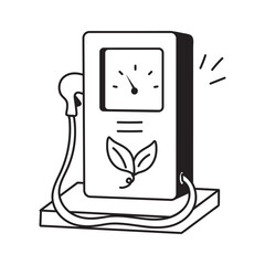 Creatively design hand drawn icon of eco fuel