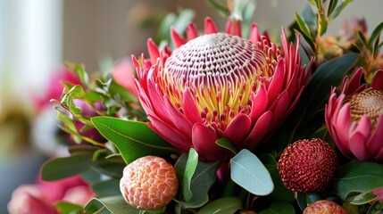Close-up of a Stunning Protea Flower