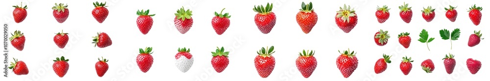 Aufkleber white background with a full depth of field and an isolated strawberry