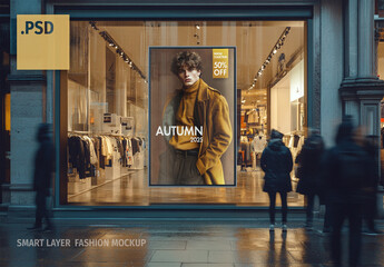 Fashion shop collection poster mockup design, generative ai images.