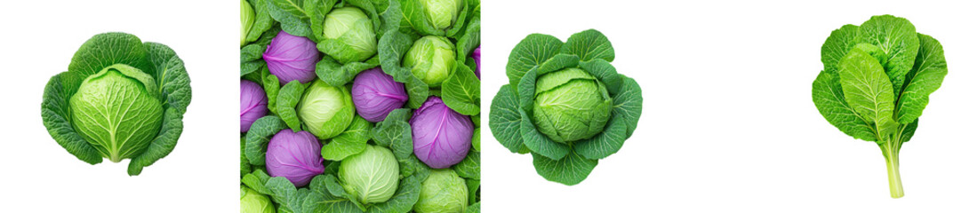 Fototapeta premium A full depth of field image of cabbage isolated on a white background