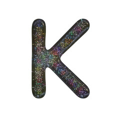 3D Simple Black Alphabet - Light Particles