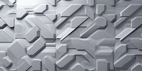 Abstract textured wall design featuring geometric patterns and varying shades of gray in a contemporary setting, background
