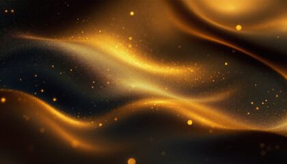 The Magical Dance of Golden Waves: Luxury Abstract Composition
