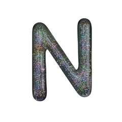 3D Simple Black Alphabet - Light Particles