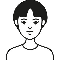 A Simple Line Drawing of a Young Person With Short Hair, Highlighting Facial Features and Expressions With Minimal Detail