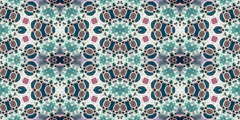 Seamless kaleidoscope pattern. The texture of the woven pattern. Endless pattern