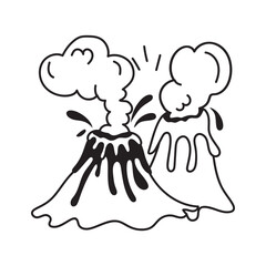 Erupting volcano symbolizing natural environmental impacts