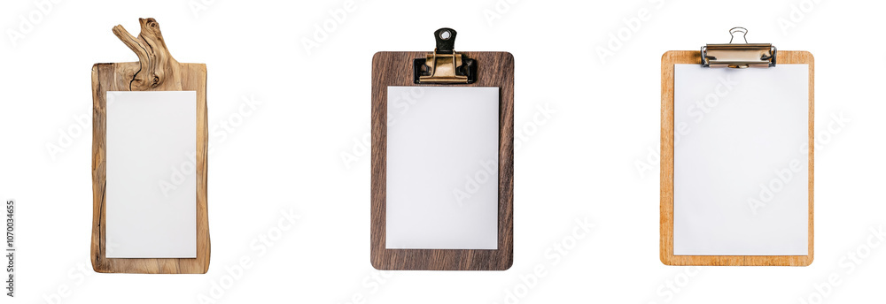 Poster white paper and a clipboard isolated on a transparent background