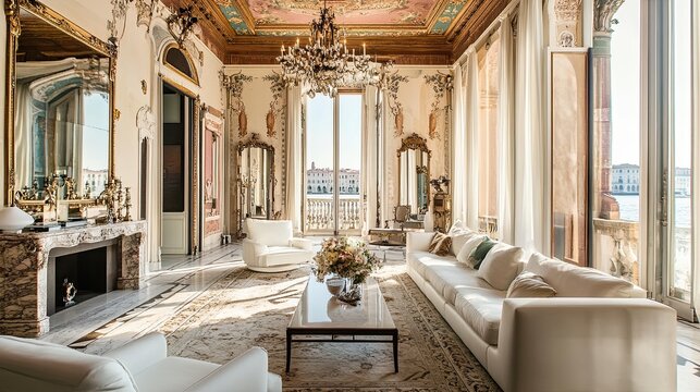 Venetian living room. Italian style