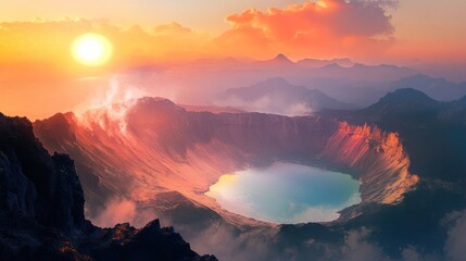 Obraz premium Sunrise Over Crater Lake