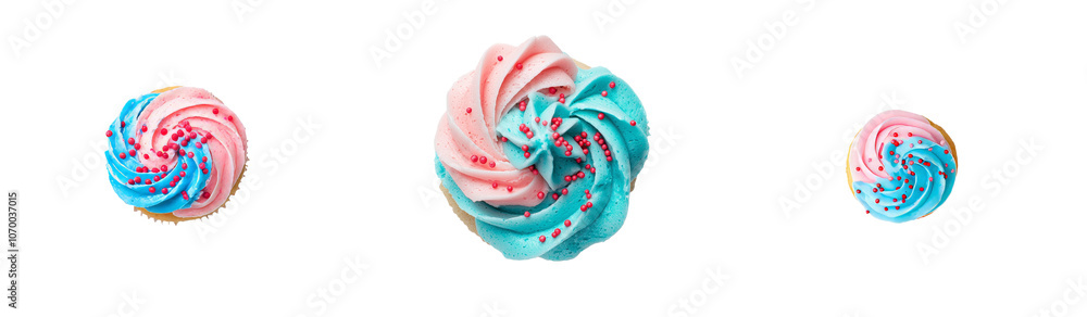 Poster an isolated top view of a cupcake on a transparent background