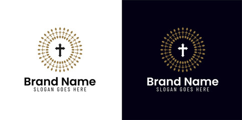 circle of poitns and cross logo