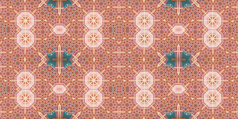 Seamless kaleidoscope pattern. The texture of the woven pattern. Endless pattern