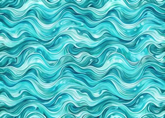 A seamless pattern of turquoise ink waves, ideal for urban exploration photography, capturing fluidity and dynamic movement in an artistic design perfect for creative projects.