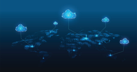 Multiple cloud symbol vector illustration, 2D cloud, 3D cloud, multi-cloud work connected data.