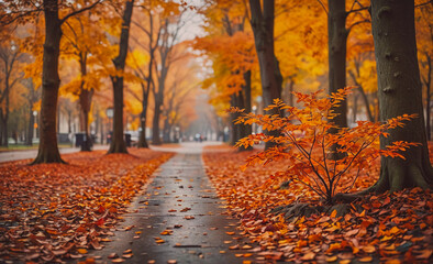 Path with leaves on the ground