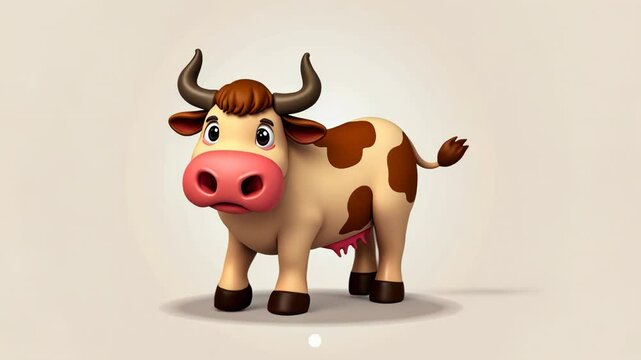 Cute Cartoon Cow Illustration