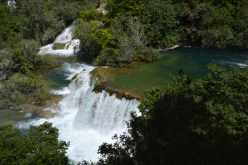 waterfall in the mountains