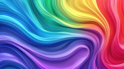 A vibrant swirl of colors creates a dynamic, flowing abstract pattern, reminiscent of a colorful rainbow gradient.