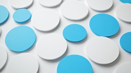 A vibrant composition of blue and white circles, creating a modern and playful aesthetic.
