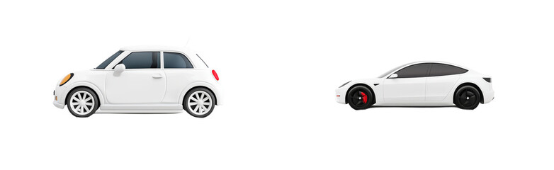 Electric car isolated on transparent background