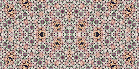 Seamless kaleidoscope pattern. The texture of the woven pattern. Endless pattern
