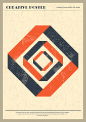 Geometric poster. Creative idea for interior design, postage stamp or cover