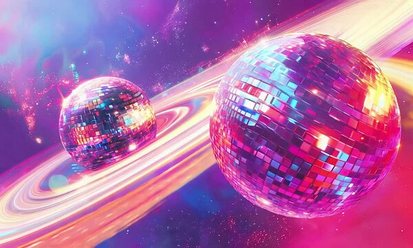 disco ball in space 