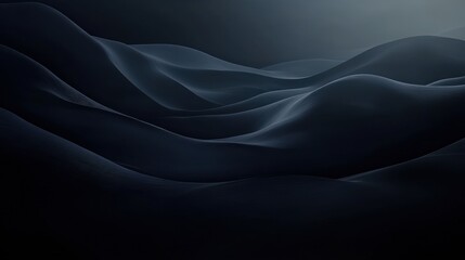 Fototapeta premium A mesmerizing abstract landscape of dark, flowing waves creating a sense of tranquility and depth.