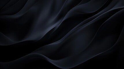 Fototapeta premium A close-up of undulating black fabric displaying smooth, flowing waves and soft textures.