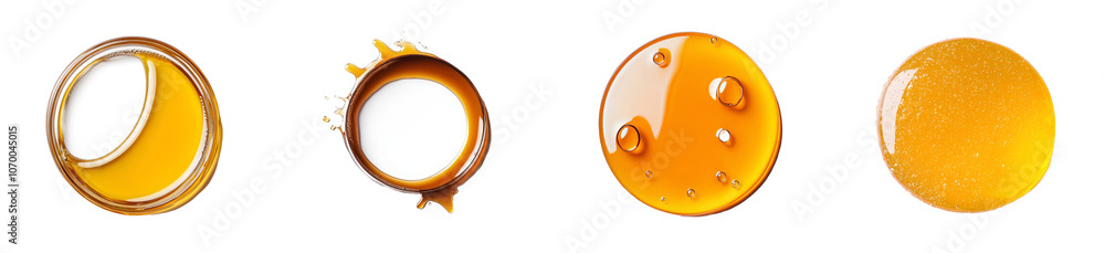 Poster transparent honey smear isolated on a round background