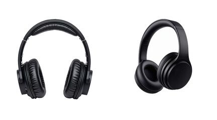 Fototapeta premium A transparent background is used for this illustration of black headphones