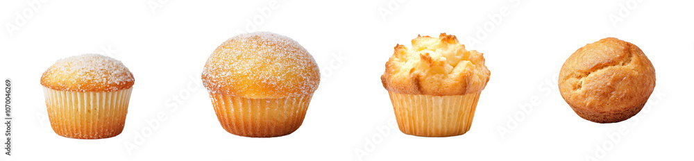 Poster top view of a sweet muffin isolated on a transparent background